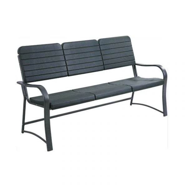 Banca de plástico para jardin color gris
