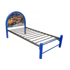 Cama individual para niño en color azul cabecera con diseño de Cars
