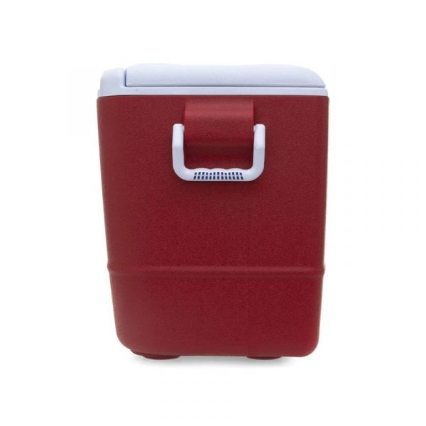 Hielera Roja grande con capacidad de 50 latas