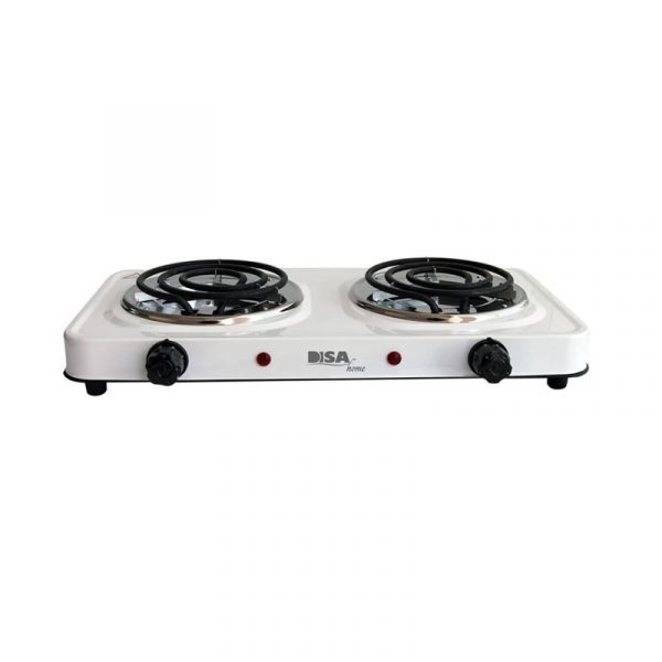 Parrilla Eléctrica de 2 Quemadores color blanca