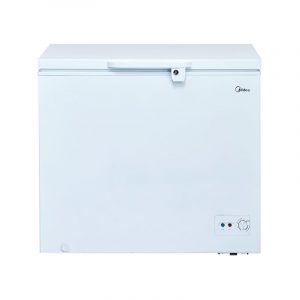 Congelador Marca Midea de 9 pies de capacidad, doble canastillas de alambrón removible.